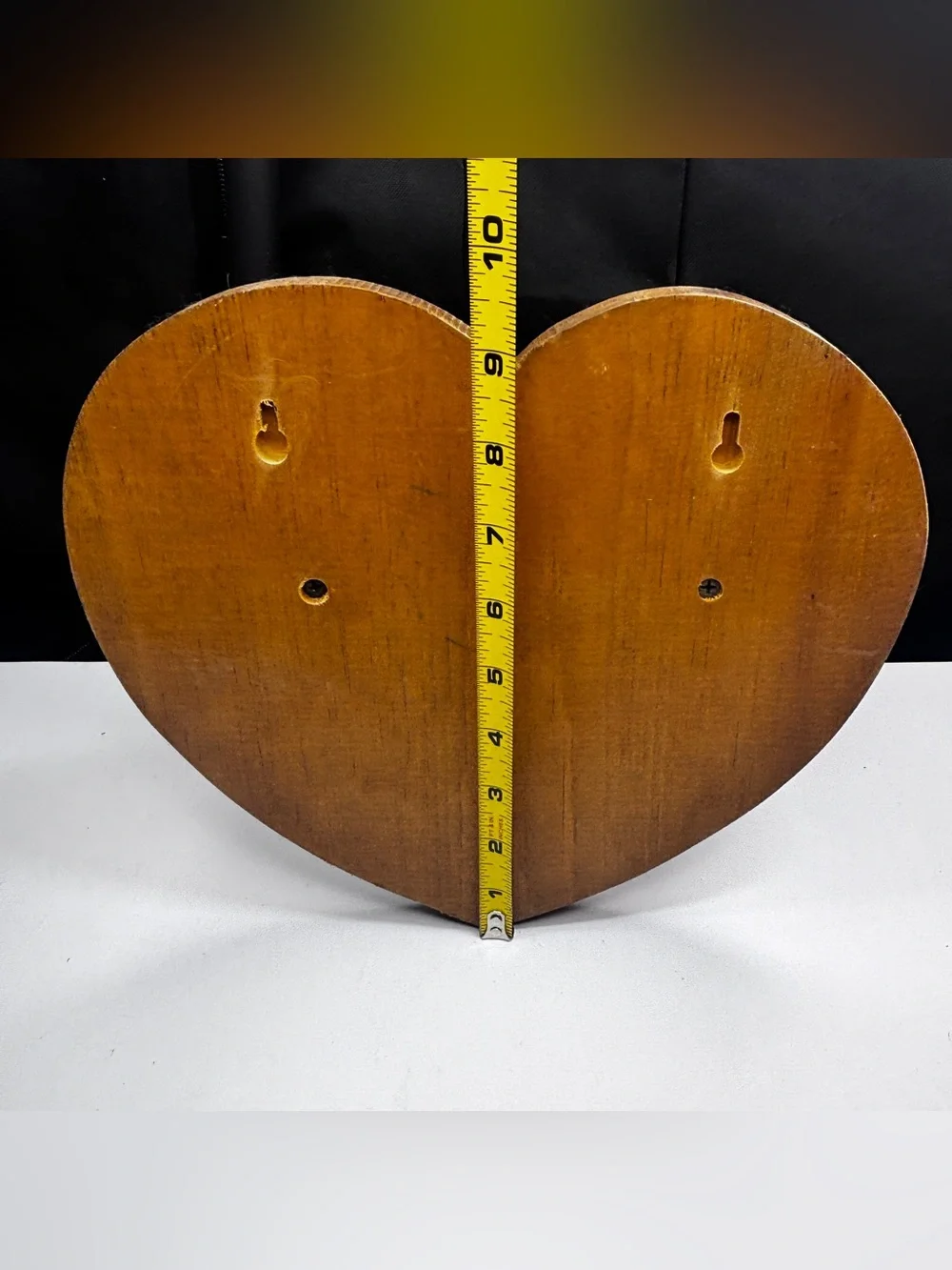 Antique Vtg Oak Wooden Bow Heart Pattern Wall Mounted Quilt Holder Grandma Core
